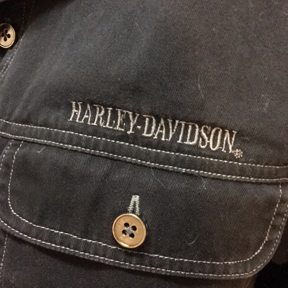 Harley Davidson light denim jacket Size L TALL - Picture 2 of 5